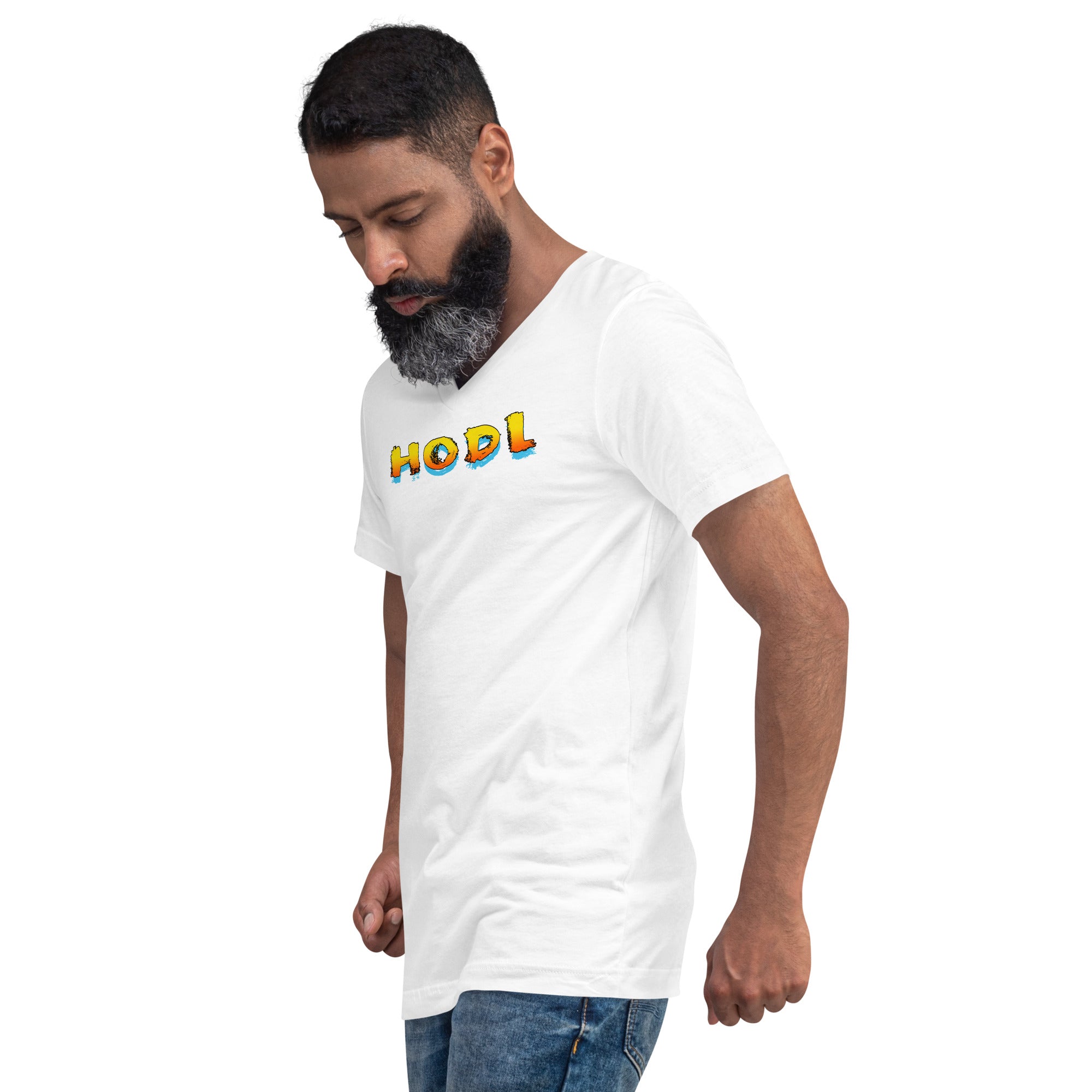 HODL Diamond Hands Your Crypto Bitcoin V-Neck T-Shirt