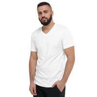 Sword Kanji 刀 design on unisex V-neck shirt, left-front view