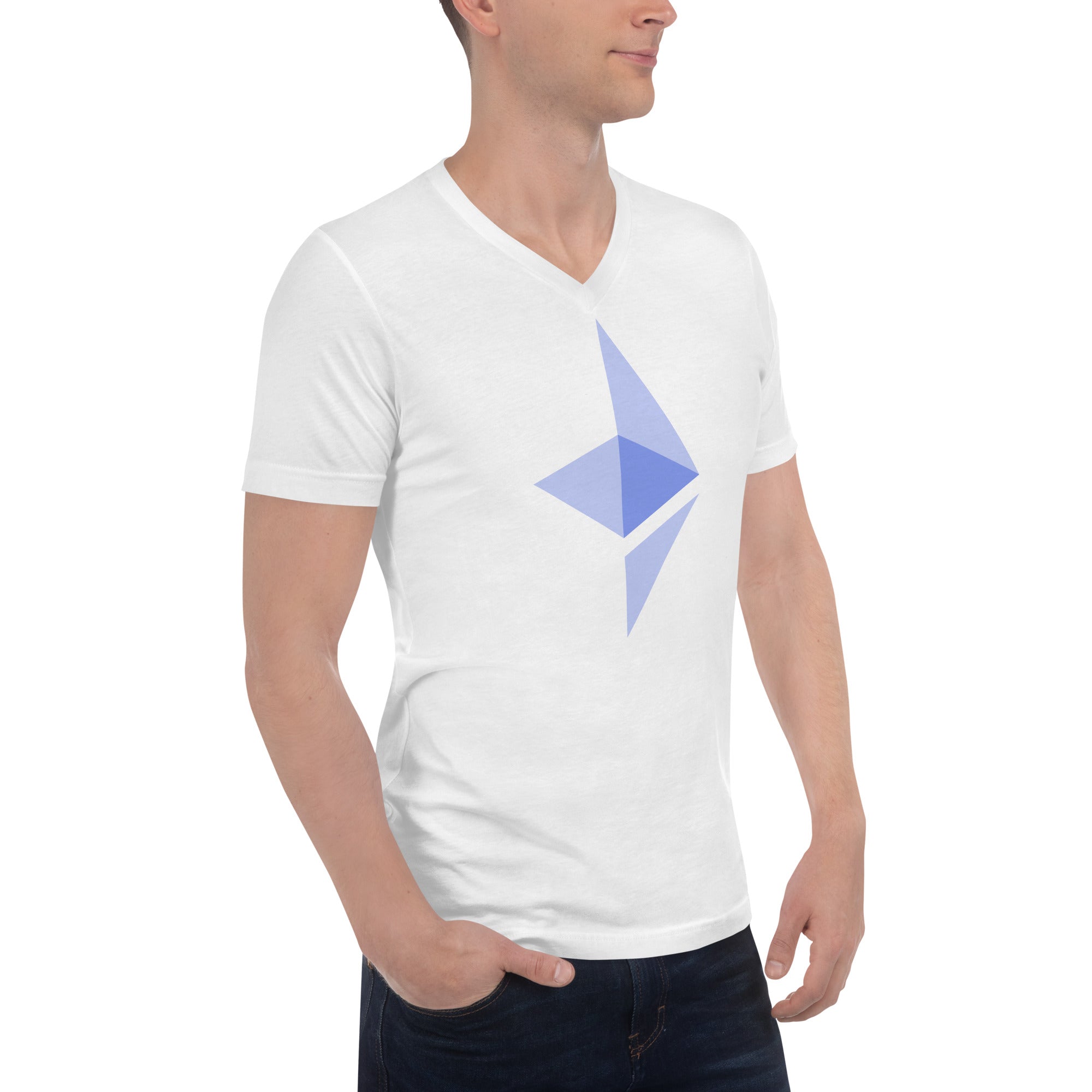 ETH Ethereum Cryptocurrency Symbol V-Neck T-Shirt