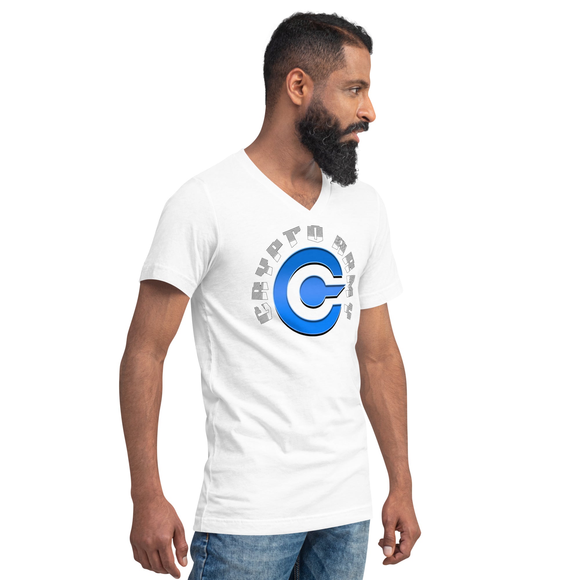 Crypto Army Strong Cryptocurrency Symbol V-Neck T-Shirt