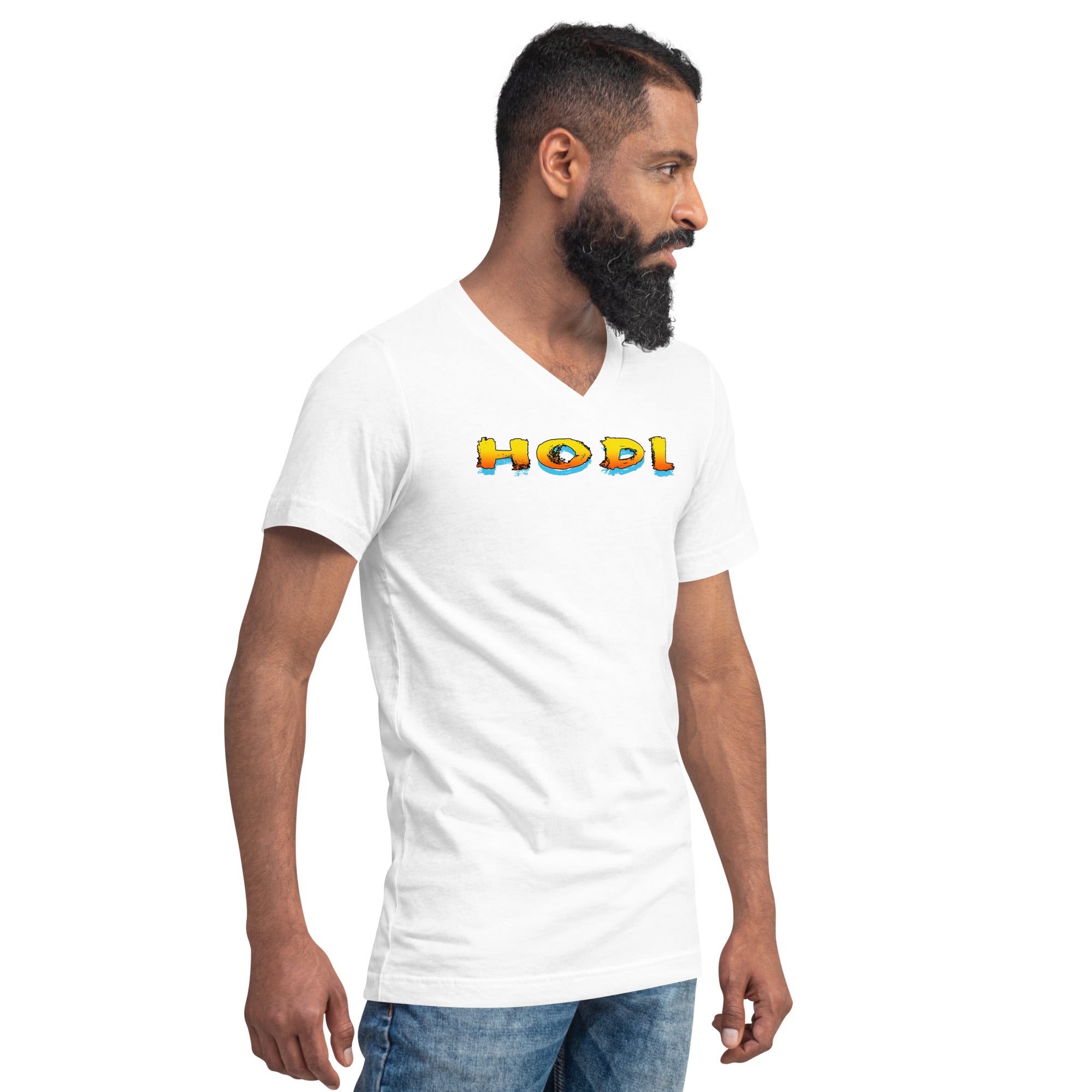 HODL Diamond Hands Your Crypto Bitcoin V-Neck T-Shirt