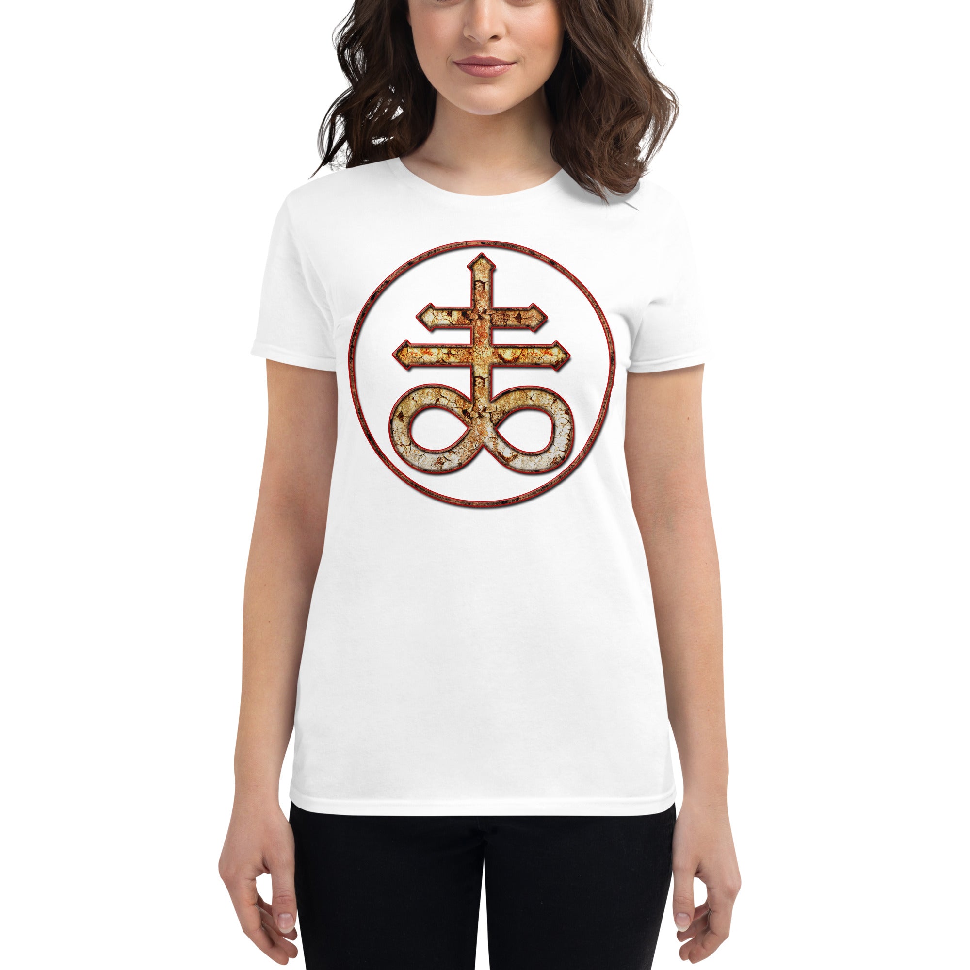 Withered Evil Satan's Cross Leviathan Symbol Women's Short Sleeve Babydoll T-shirt