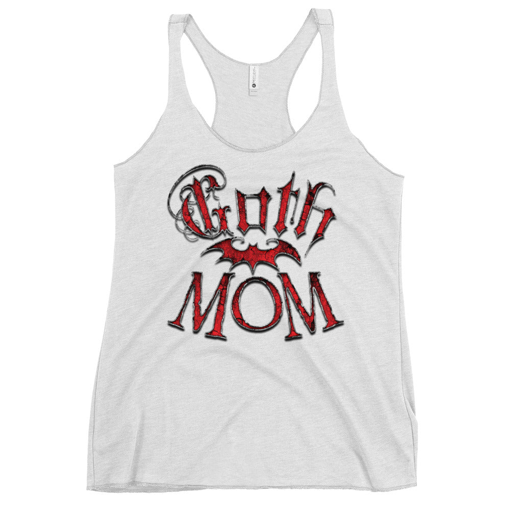 Red Goth Mom with Bat Mother's Day Women's Racerback Tank Top Shirt