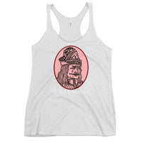 Vlad the Impaler graphic on women's racerback tank, front view