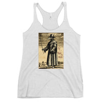 Plague Doctor 1334 graphic on women's racerback tank, front view