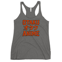 Otaku オタク Anime graphic on women's racerback tank, front view