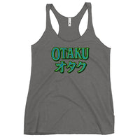 Otaku オタク graphic on women's racerback tank, front view
