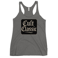 Cult Classic graphic on women's racerback tank, front view