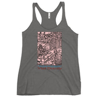 Feast of the Impaler graphic on women's racerback tank, front view