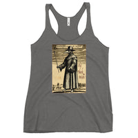 Plague Doctor 1334 graphic on women's racerback tank, front view