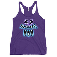 Paranormal Ghost Mom graphic on women's racerback tank, front view