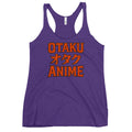 Otaku オタク Anime graphic on women's racerback tank, front view