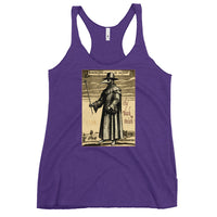 Plague Doctor 1334 graphic on women's racerback tank, front view