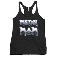 Metal Mom graphic on women's racerback tank, front view