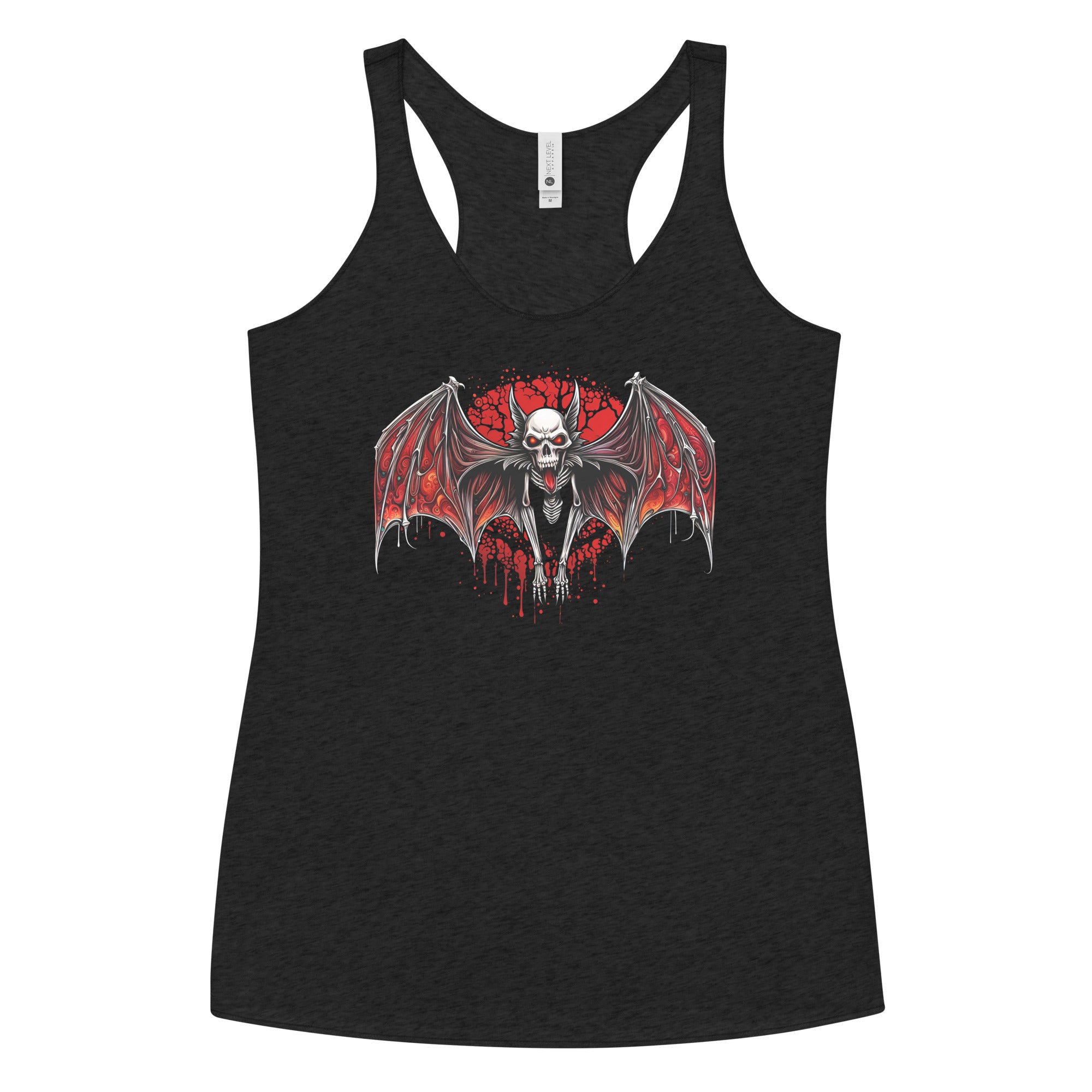 Blood Moon Demon Vampire Bat Halloween Women's Racerback Tank Top Shirt