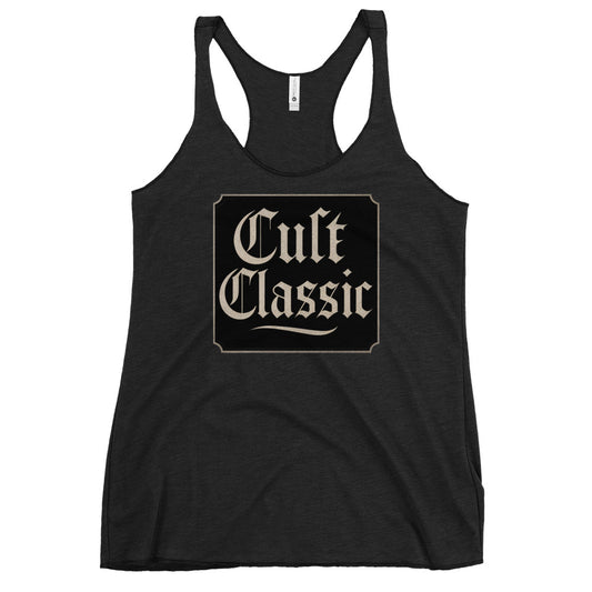 Cult Classic graphic on women's racerback tank, front view