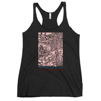 Feast of the Impaler graphic on women's racerback tank, front view