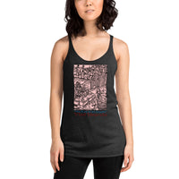 Feast of the Impaler graphic on women's racerback tank, front view