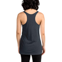 Women's racerback tank top, back view