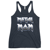 Metal Mom graphic on women's racerback tank, front view