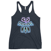 Paranormal Ghost Mom graphic on women's racerback tank, front view
