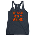 Otaku オタク Anime graphic on women's racerback tank, front view