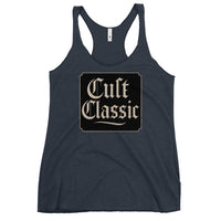 Cult Classic graphic on women's racerback tank, front view