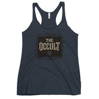 The Occult graphic on women's racerback tank, front view