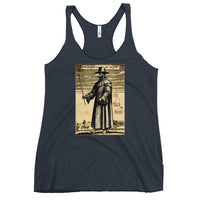 Plague Doctor 1334 graphic on women's racerback tank, front view