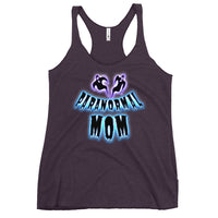 Paranormal Ghost Mom graphic on women's racerback tank, front view