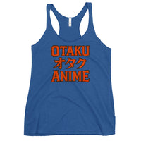 Otaku オタク Anime graphic on women's racerback tank, front view