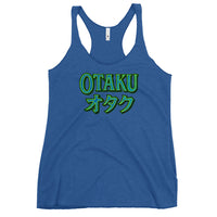 Otaku オタク graphic on women's racerback tank, front view