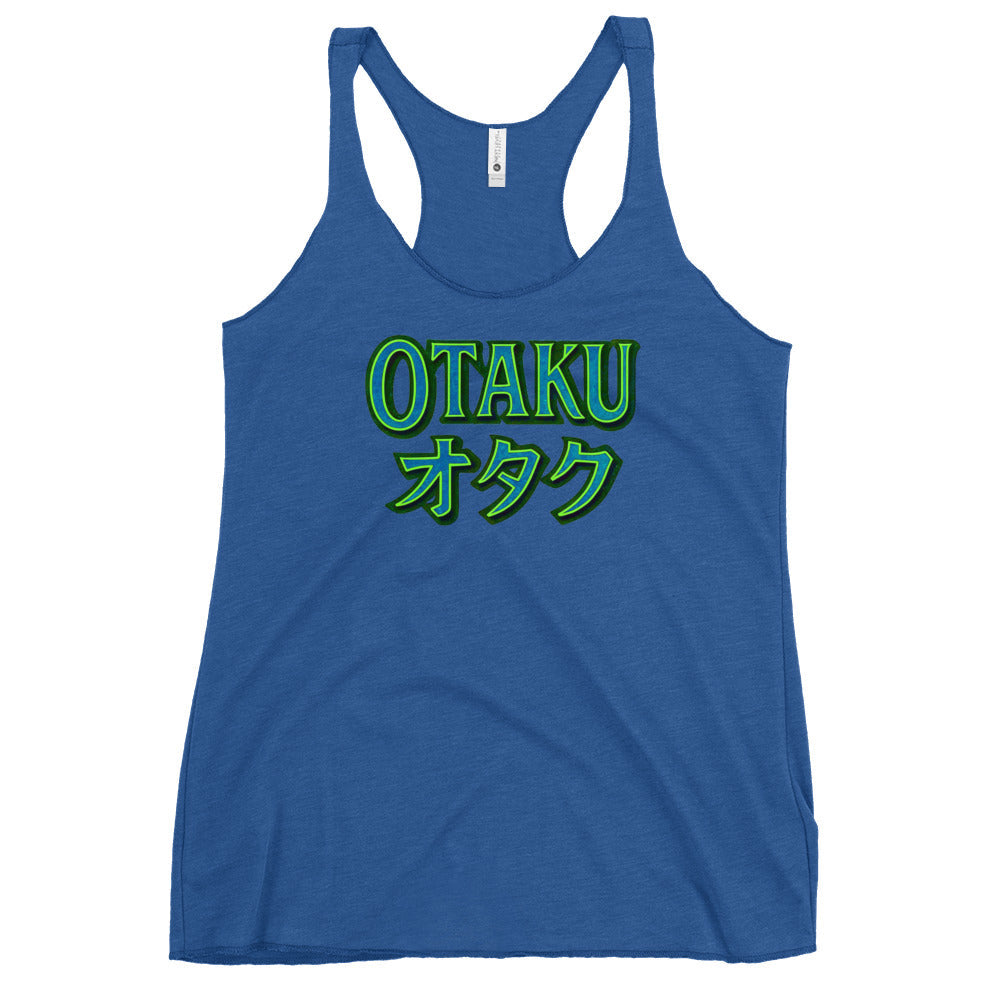 Otaku オタク graphic on women's racerback tank, front view