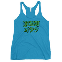 Otaku オタク graphic on women's racerback tank, front view