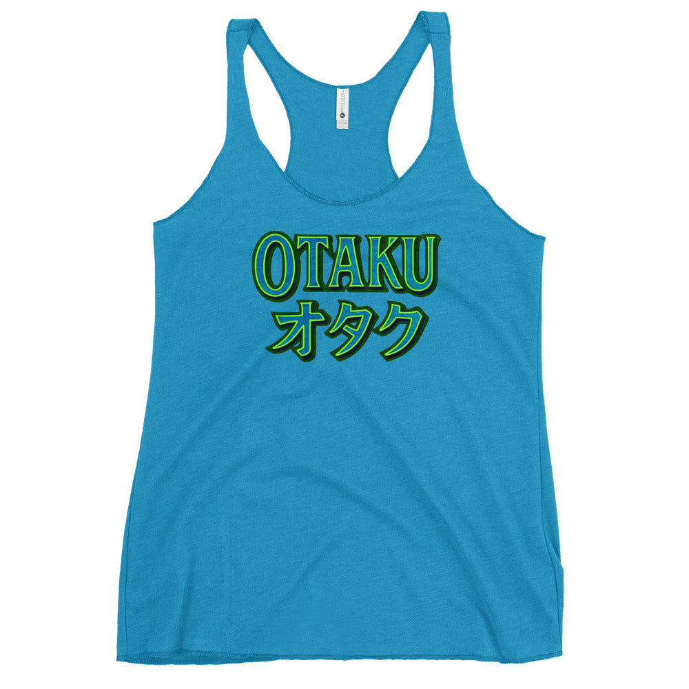 Otaku オタク graphic on women's racerback tank, front view