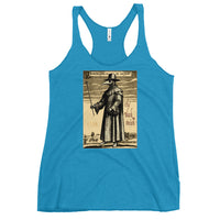 Plague Doctor 1334 graphic on women's racerback tank, front view
