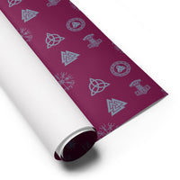 Viking & Norse Symbols pattern on wrapping paper sheets, front product mockup