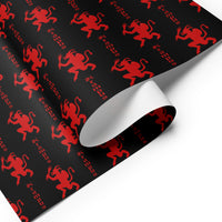 Krampus pattern on wrapping paper sheets, front product mockup