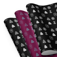 Viking & Norse Symbols pattern on wrapping paper sheets, front product mockup