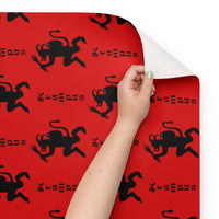 Krampus pattern on wrapping paper sheets, front product mockup