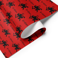 Krampus pattern on wrapping paper sheets, front product mockup