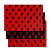 Krampus pattern on wrapping paper sheets, front product mockup