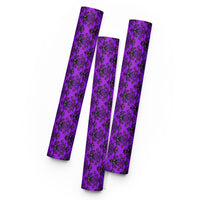 Purple Haunted Mansion pattern on wrapping paper sheets, front product mockup