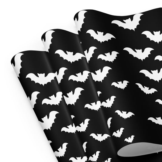 Vampire Bats pattern on wrapping paper sheets, front product mockup