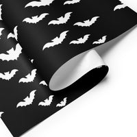 Vampire Bats pattern on wrapping paper sheets, front product mockup