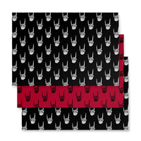Devil Horns Bone Hand pattern on wrapping paper sheets, front product mockup