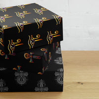 Eye of Ra & Ankh pattern on wrapping paper sheets, front product mockup
