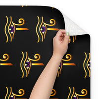 Eye of Ra & Ankh pattern on wrapping paper sheets, front product mockup