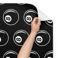 8 Ball Billiards pattern on wrapping paper sheets, front product mockup