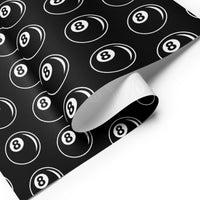 8 Ball Billiards pattern on wrapping paper sheets, front product mockup